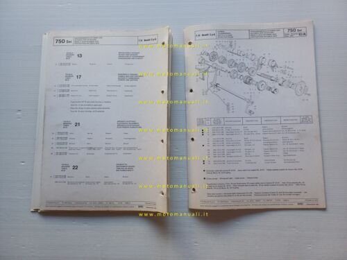 Benelli 750 SEI 1974-75 catalogo ricambi originale spare parts list