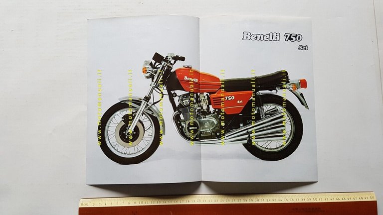 Benelli 750 Sei 1975 depliant ENGLISH TEXT motorcycle brochure