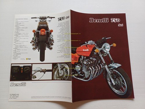 Benelli 750 Sei 1975 depliant ITALIANO originale