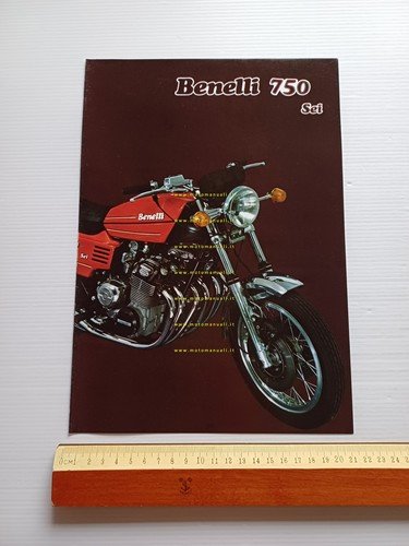 Benelli 750 Sei 1975 depliant originale testo Inglese