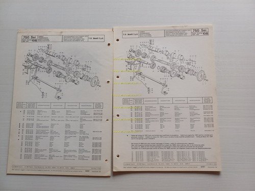 Benelli 750 SEI aggiornamento 1976 catalogo ricambi originale