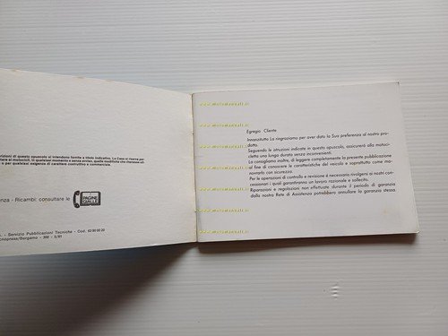 Benelli 900 Sei 1981 manuale uso manutenzione libretto istruzioni originale