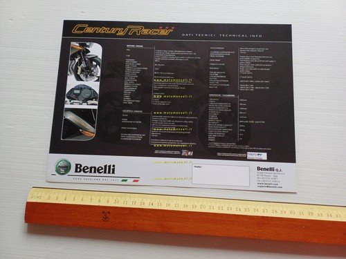 Benelli Century Racer 899 2011 depliant originale