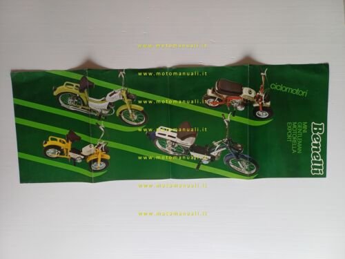 Benelli ciclomotori 1977 MINI GENTLEMAN MOTORELLA EXPORT depliant originale