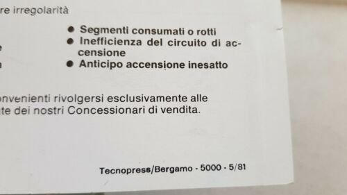 Benelli G2 50 1981 manuale uso originale ciclomotore owner's manual