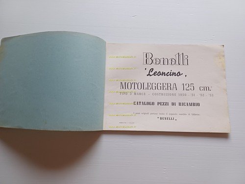 Benelli Leoncino 125 1950-51-52-53 catalogo ricambi originale
