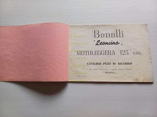 Benelli Leoncino 125 1950 catalogo ricambi originale spare parts catalog