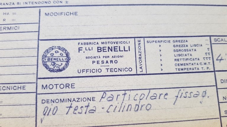 Benelli Leoncino 125 4T 1955 disegno originale testa no depliant …