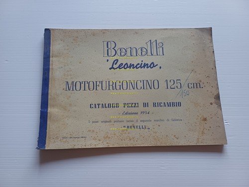 Benelli Leoncino 125 motocarro motofurgoncino 1954 catalogo ricambi originale