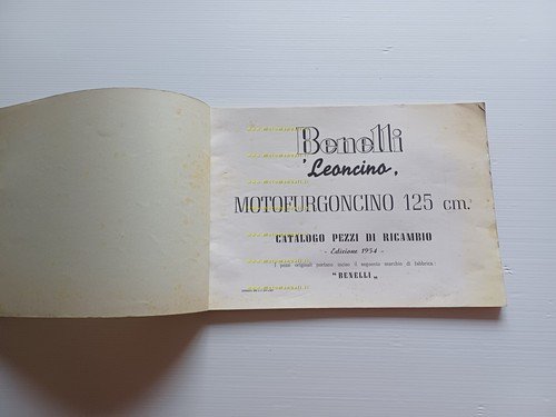 Benelli Leoncino 125 motocarro motofurgoncino 1954 catalogo ricambi originale