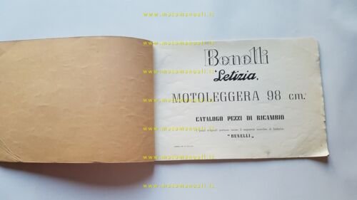 Benelli Letizia 98 1949 catalogo ricambi originale