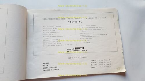 Benelli Letizia 98 1949 catalogo ricambi originale