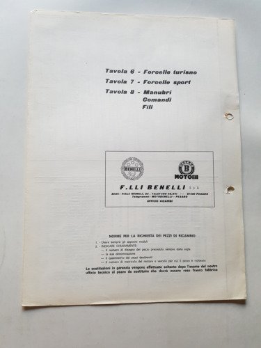 Benelli-Motobi 49 1965-70 cataloghi ricambi TELAIO tutti modelli parts catalogue