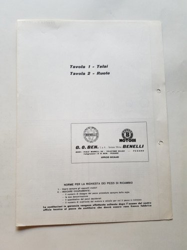 Benelli-Motobi 49 1965-70 cataloghi ricambi TELAIO tutti modelli parts catalogue