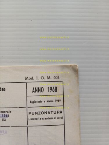 Benelli Motobi 49 CityBike 1968-69 scheda omologazione DGM Facsimile originale