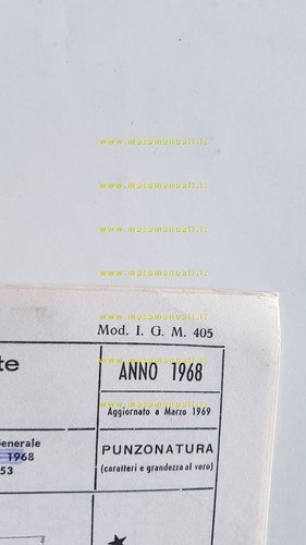 Benelli Motobi 49 Export FA 1968 scheda omologazione DGM Facsimile …