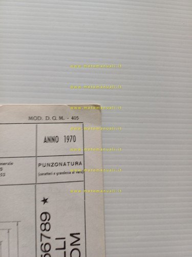 Benelli Motobi Tornado 650 1970 scheda omologazione DGM Motorizzazione Facsimile