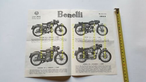 Benelli produzione modelli 1955 moto depliant originale brochure italiano