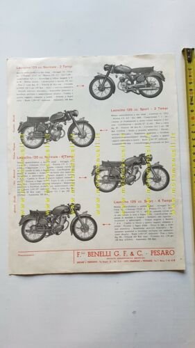 Benelli produzione modelli 1959 depliant brochure moto originale italiano