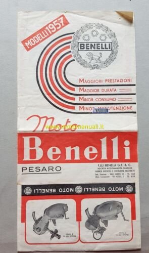 BENELLI produzione moto 1957 depliant originale genuine motorcycle brochure