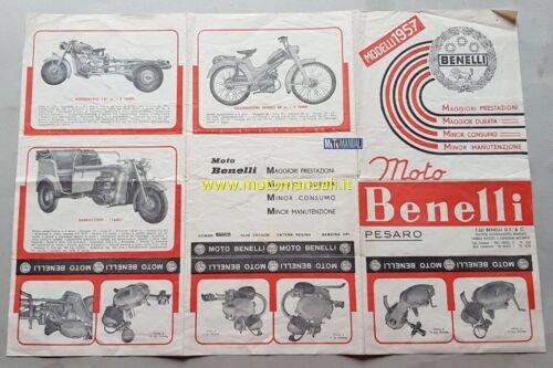 BENELLI produzione moto 1957 depliant originale genuine motorcycle brochure