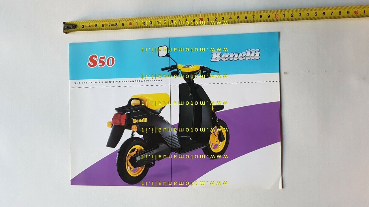 Benelli S 50 Scooter 1990 depliant brochure originale italiano