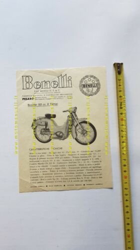 Benelli Scooter 52 1959 depliant brochure originale italiano