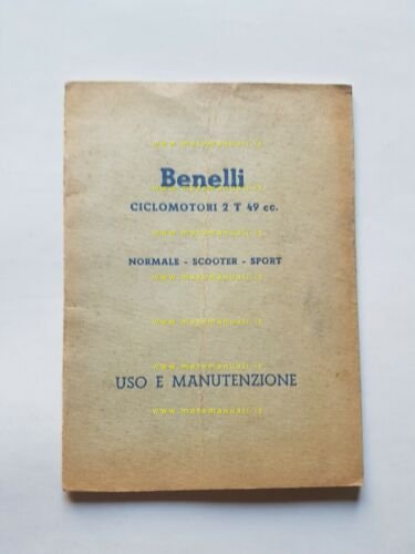 Benelli Sport - Scooter - Normale 49 1958 manuale uso …
