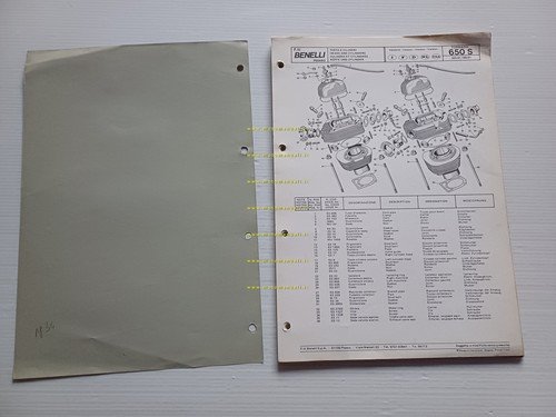 Benelli Tornado 650 S 1972 catalogo ricambi originale spare parts …