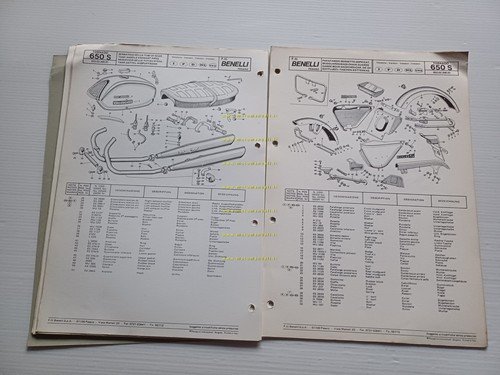Benelli Tornado 650 S 1972 catalogo ricambi originale spare parts …