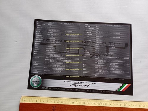 Benelli Tornado Naked Tre Sport 2007 depliant originale