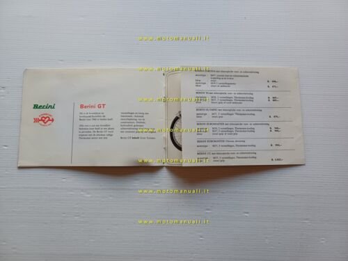 Berini produzione modelli 50 1966 depliant originale olandese