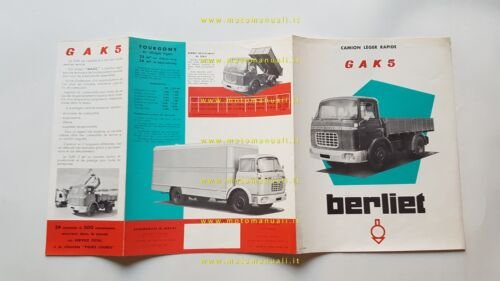 Berliet autocarri GAK 5 1959 depliant originale FRANCESE