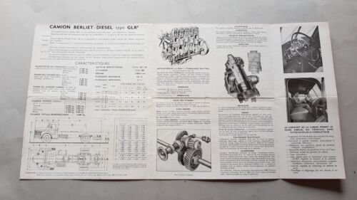 Berliet GLRb autocarro 1955 depliant francese originale camion brochure