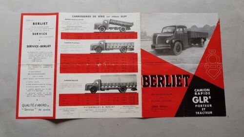 Berliet GLRb autocarro 1955 depliant francese originale camion brochure