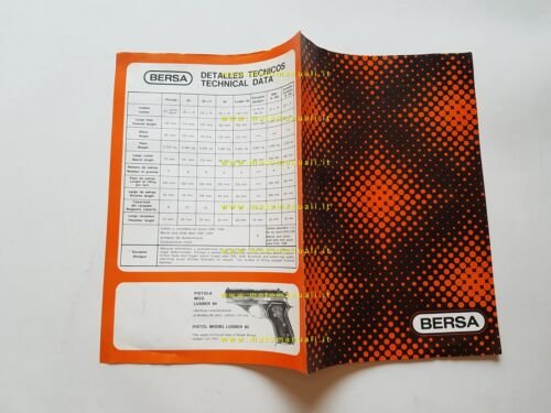BERSA produzione catalogo Pistole carabine 22 mm depliant originale