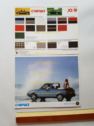 Bertone Fiat Ritmo Cabrio - X1-9 Cabrio depliant + cartella …