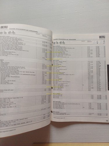 Beru guida applicazione candele auto fino 1987 manuale tabelle conversione