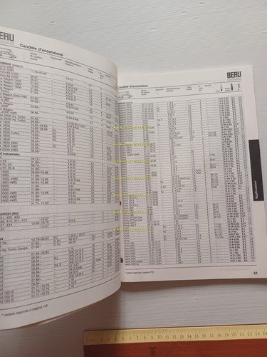 Beru guida applicazione candele auto fino 1987 manuale tabelle conversione