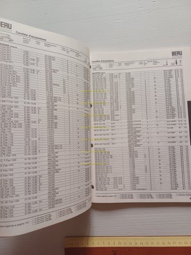 Beru guida applicazione candele auto fino 1987 manuale tabelle conversione