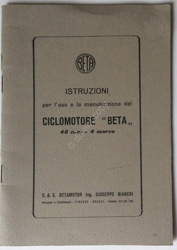 Beta - Ciclomotore 48 cc 4 marce - Istruzioni uso … | Immagine principale