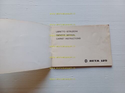 Beta 125 RC 1977 enduro manuale uso manutenzione originale owner's …