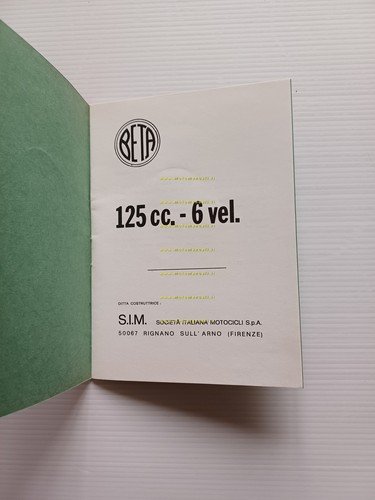 Beta 125 Regolarità 6V manuale uso manutenzione libretto originale owners …