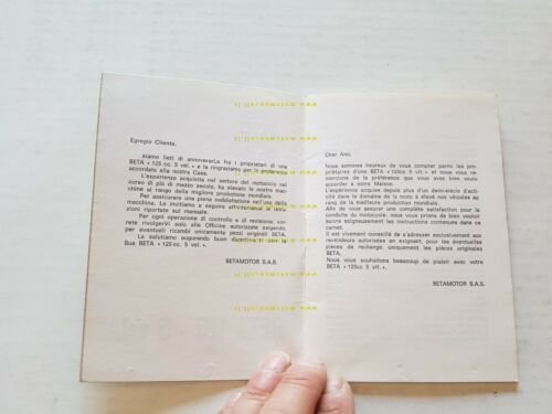 Beta 125 Regolarit Enduro 5V 1973 manuale uso originale genuine …