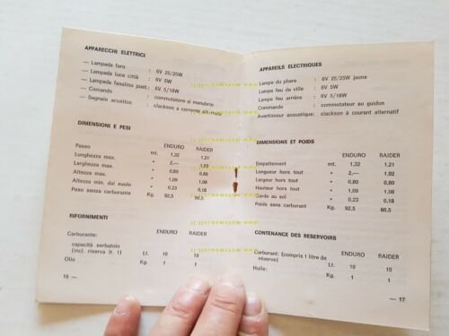 Beta 125 Regolarit Enduro 5V 1973 manuale uso originale genuine …