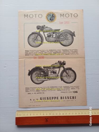 Beta 125 Sport -125 Turismo 1953 depliant originale ITALIANO