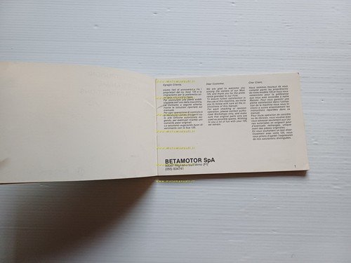 Beta 125 TR TRIAL 1980 manuale uso manutenzione libretto originale