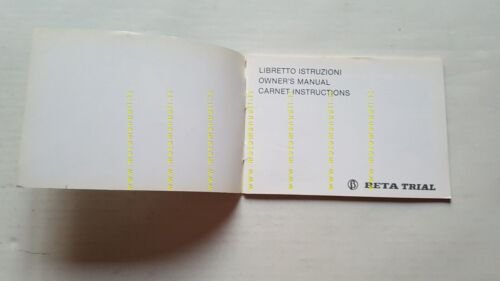 Beta 125 TRIAL anni 70 manuale uso manutenzione originale owners …