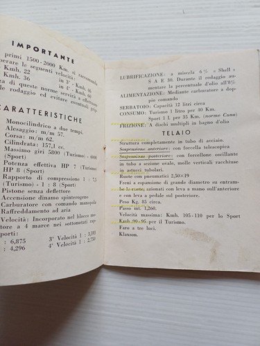 Beta 160 moto anni 50 manuale uso libretto istruzioni originale …