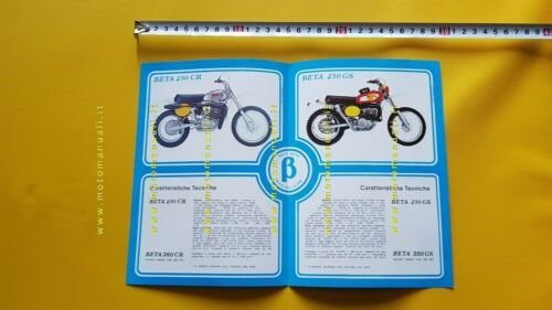 Beta 250-350 GS enduro 250-360 CR cross 1976 depliant originale …